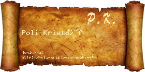 Poli Kristóf névjegykártya